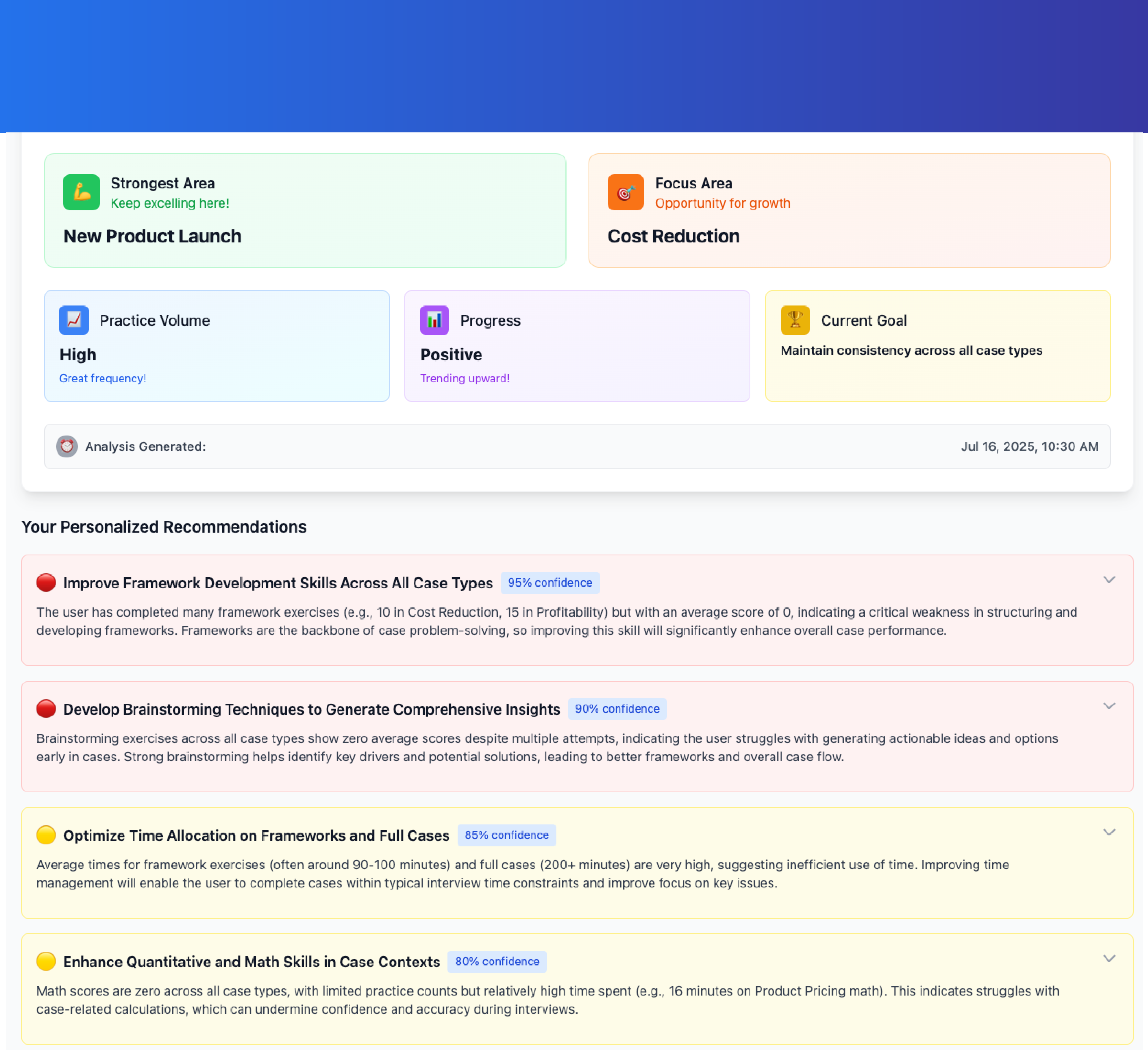AI-Generated Improvement Recommendations
